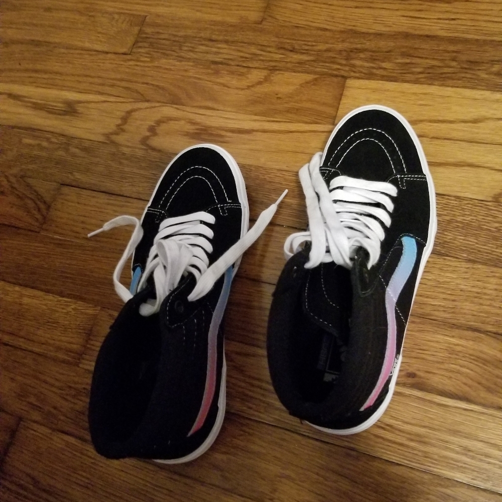 Vans Sk8-Hi BMX Shoes-Gradient Black/White Blue Pink